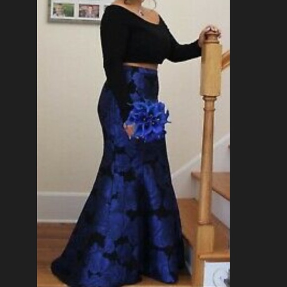 Navy Blue Mermaid Prom Dresses For African Black Girls 2019 Lace V Neck Long Sleeves Transparent Vestido De Festa Party Gowns Prom Dresses Aliexpress